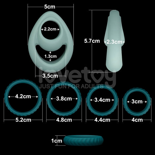 เซ็ตห่วงรัด Lovetoys Pinnacle Pro Grip Lock Set สีเขียว (5 ชิ้น) | Lordtoys
