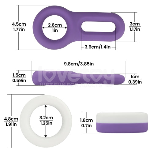 Cock Ring ห่วงรัด Pinnacle Pro Flex Duo สีม่วง-ขาว Comfort Fit | Lordtoys