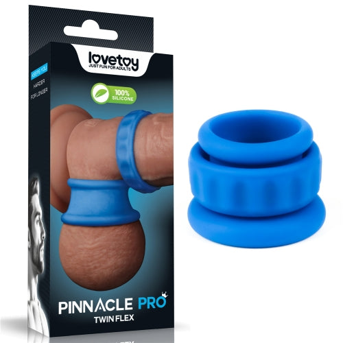 Cock Ring ห่วงรัด - Lovetoys Pinnacle Pro Twin Flex Stretcher สีฟ้า | Lordtoys✨