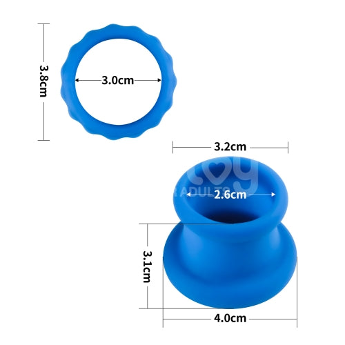 Cock Ring ห่วงรัด - Lovetoys Pinnacle Pro Twin Flex Stretcher สีฟ้า | Lordtoys✨