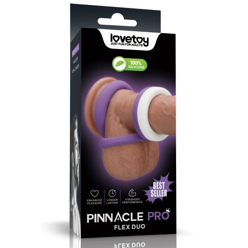 Cock Ring ห่วงรัด Pinnacle Pro Flex Duo สีม่วง-ขาว Comfort Fit | Lordtoys