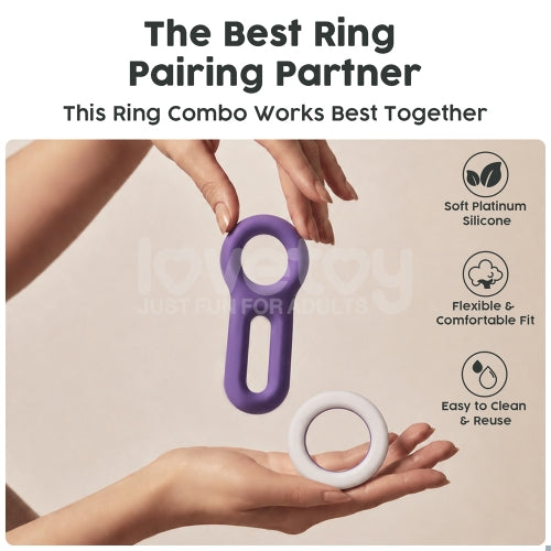 Cock Ring ห่วงรัด Pinnacle Pro Flex Duo สีม่วง-ขาว Comfort Fit | Lordtoys
