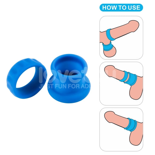 Cock Ring ห่วงรัด - Lovetoys Pinnacle Pro Twin Flex Stretcher สีฟ้า | Lordtoys✨